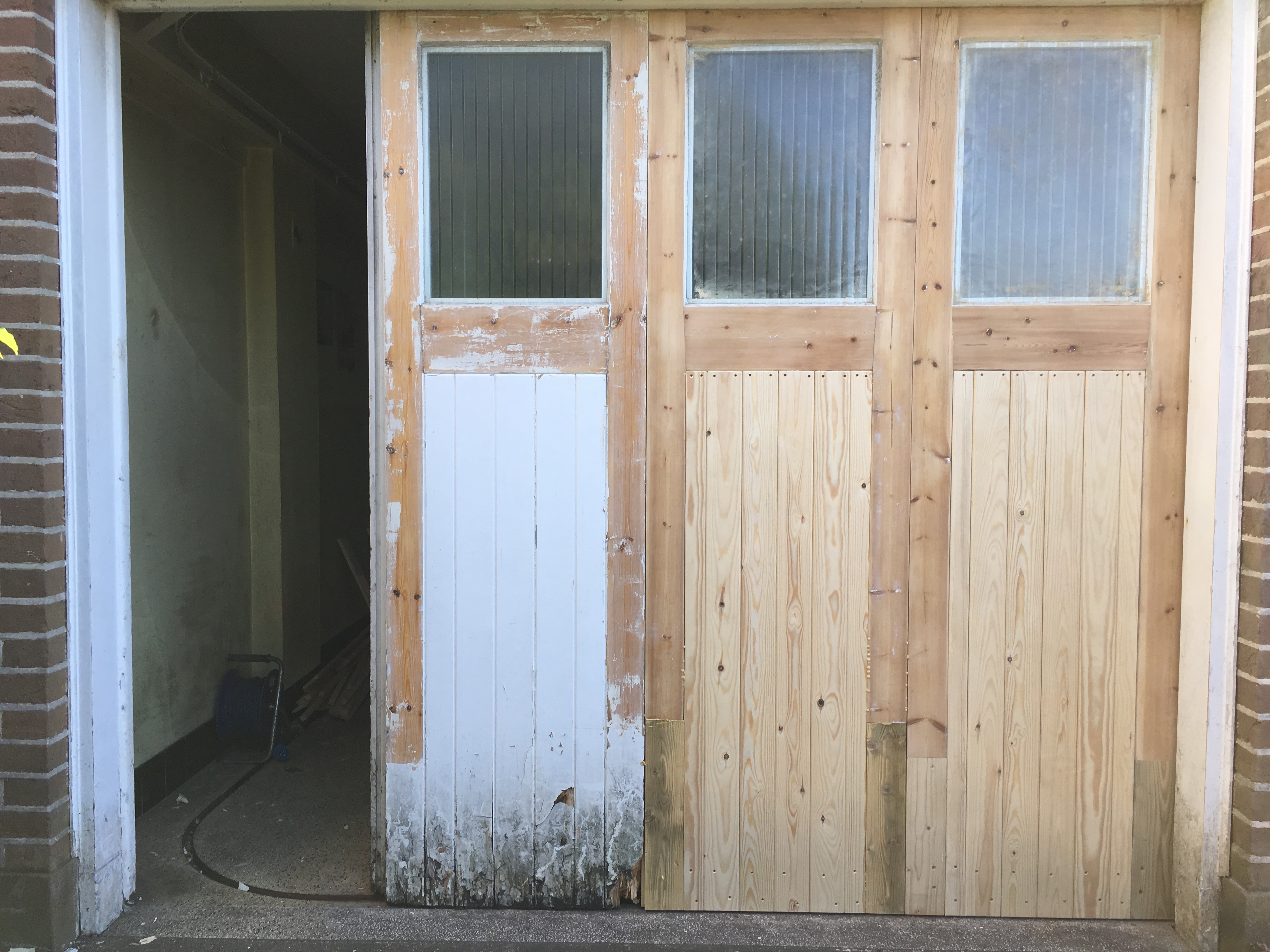 Restored bifold garage doors Creativewoodcrafts
